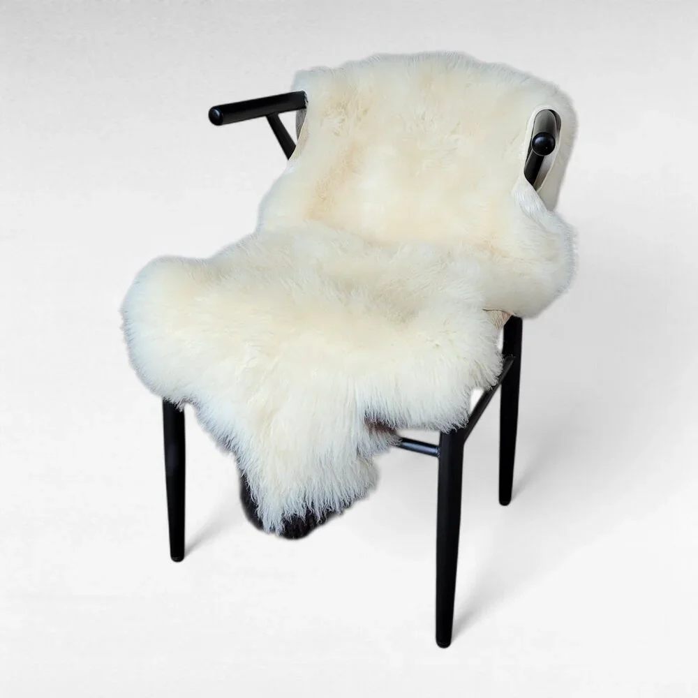Genuine Swedish Sheepskin Rug Silky Soft Flexible Pelt Throw 48